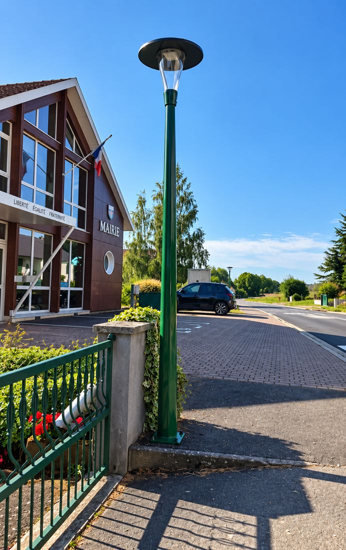 Lampadaire devant une mairie